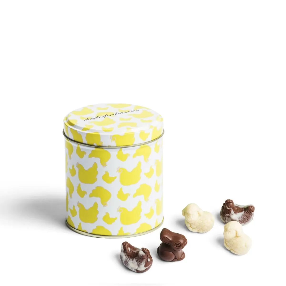 Chocolate Praline Animals in Tin>Daylesford Organic Clearance