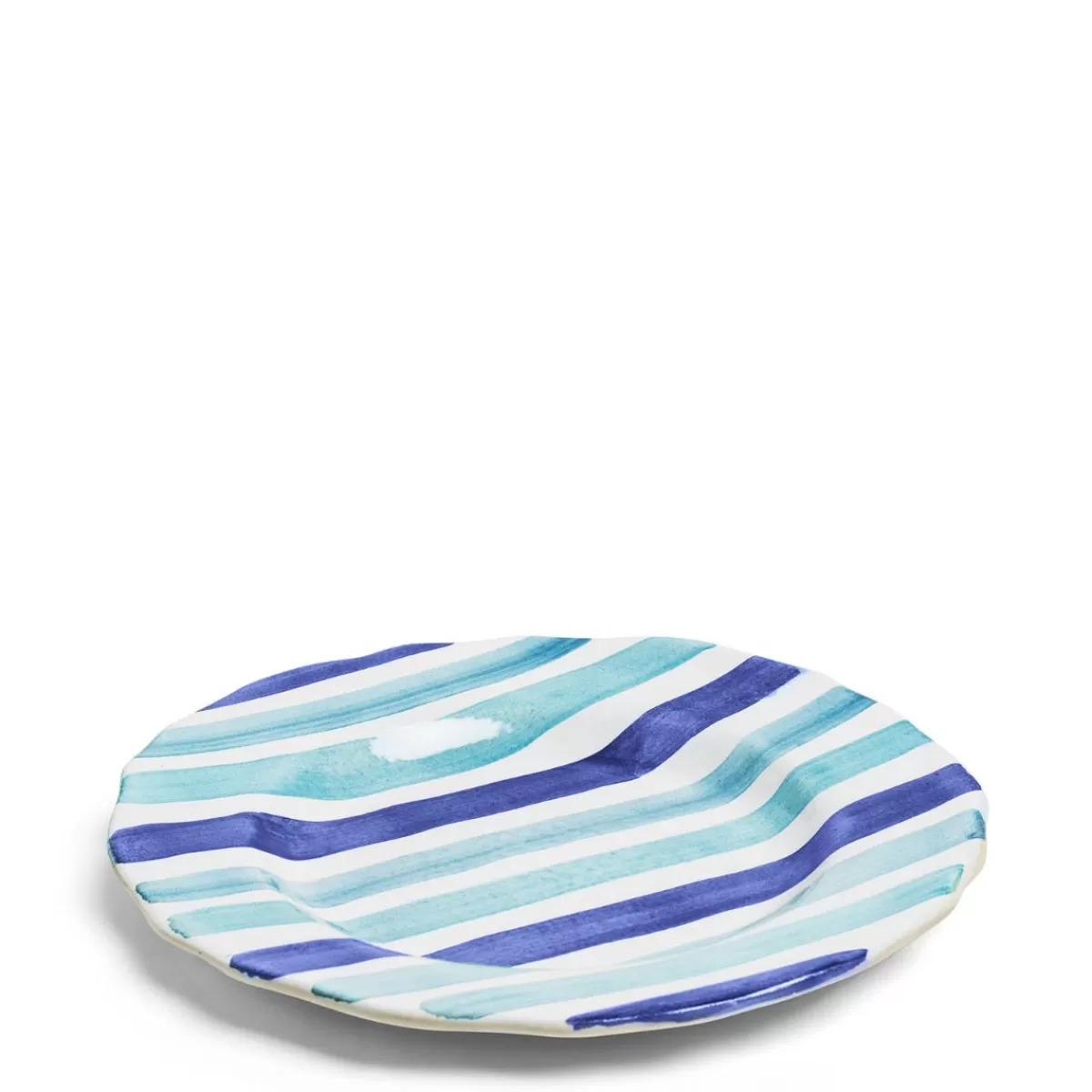 Circus Stripe Blue Dinner Plate>Daylesford Organic Fashion