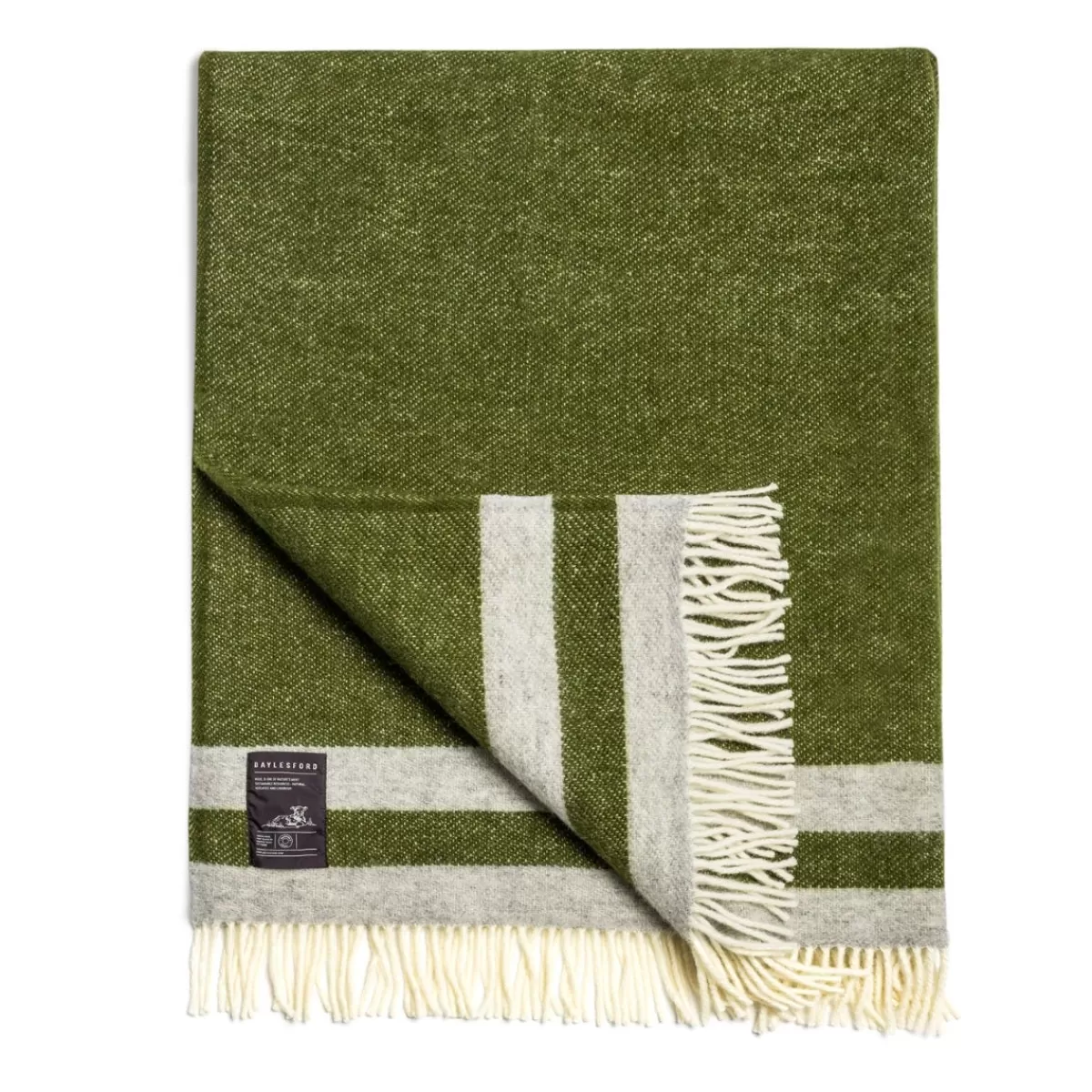 Elmstead Wool Throw Double Stripe Olive>Daylesford Organic Best