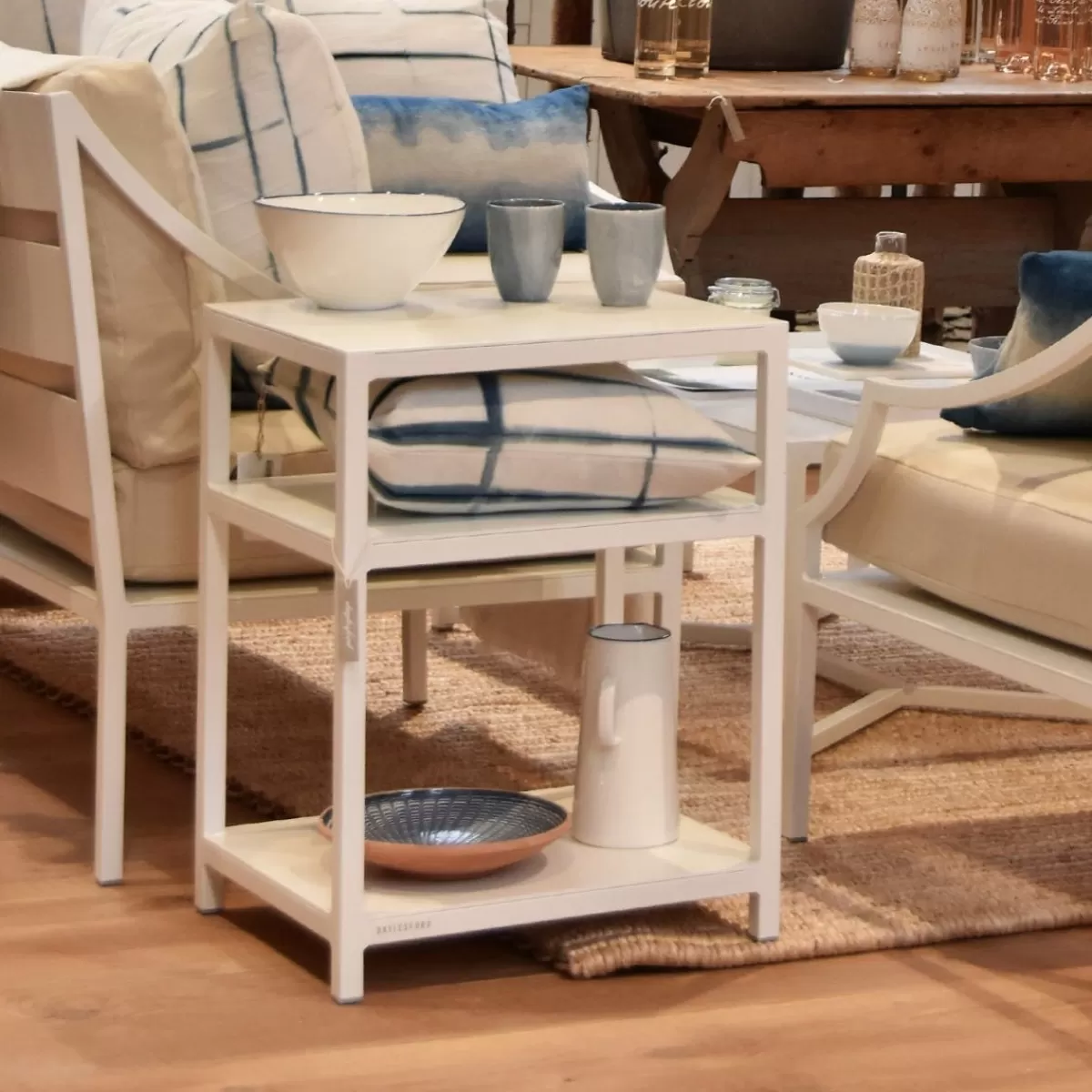 Kingham 2 Tier Side Table, White>Daylesford Organic Outlet