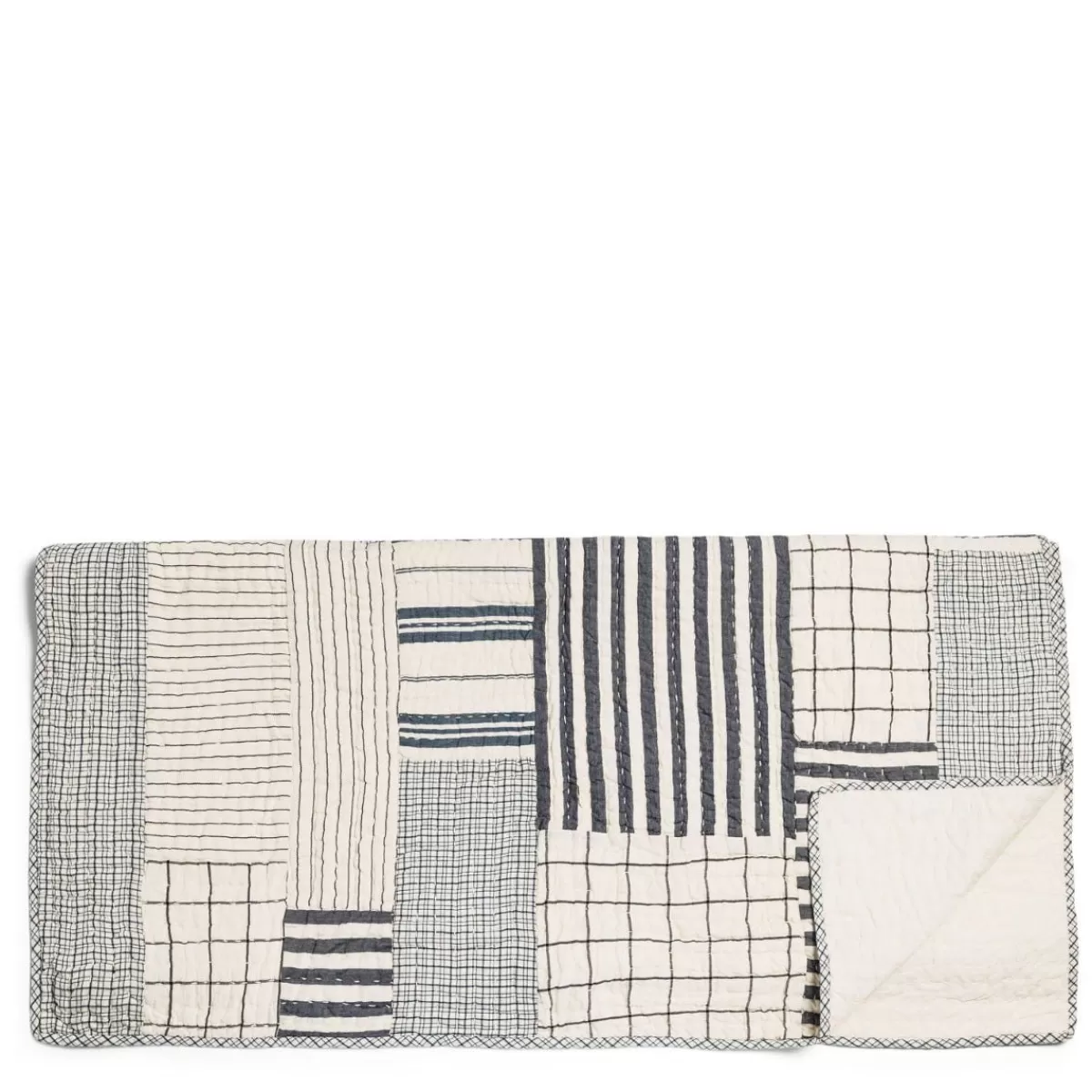 Patchwork Quilt Navy & White Small>Daylesford Organic Online