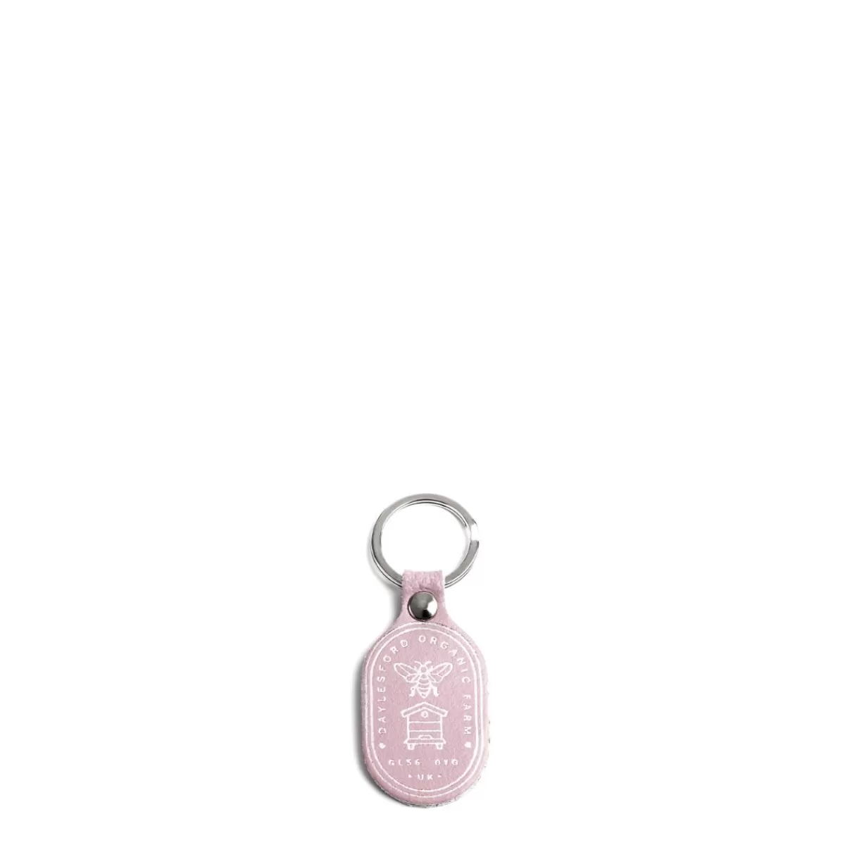 Taupe Leather Key Fob with a Bee>Daylesford Organic Flash Sale