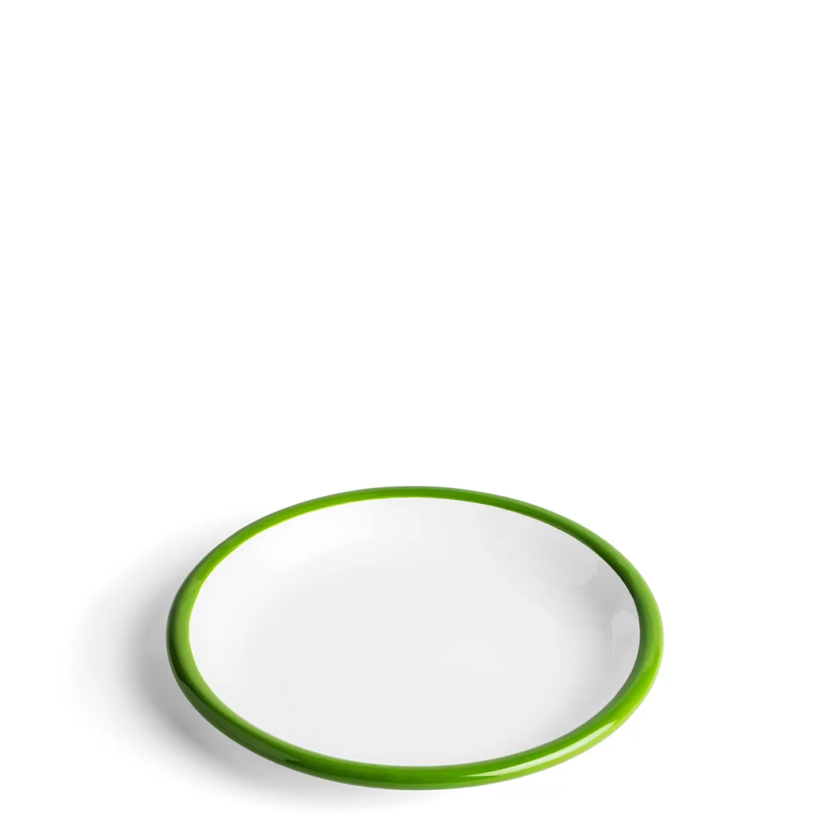 White & Green Enamel Plate 20cm>Daylesford Organic Sale