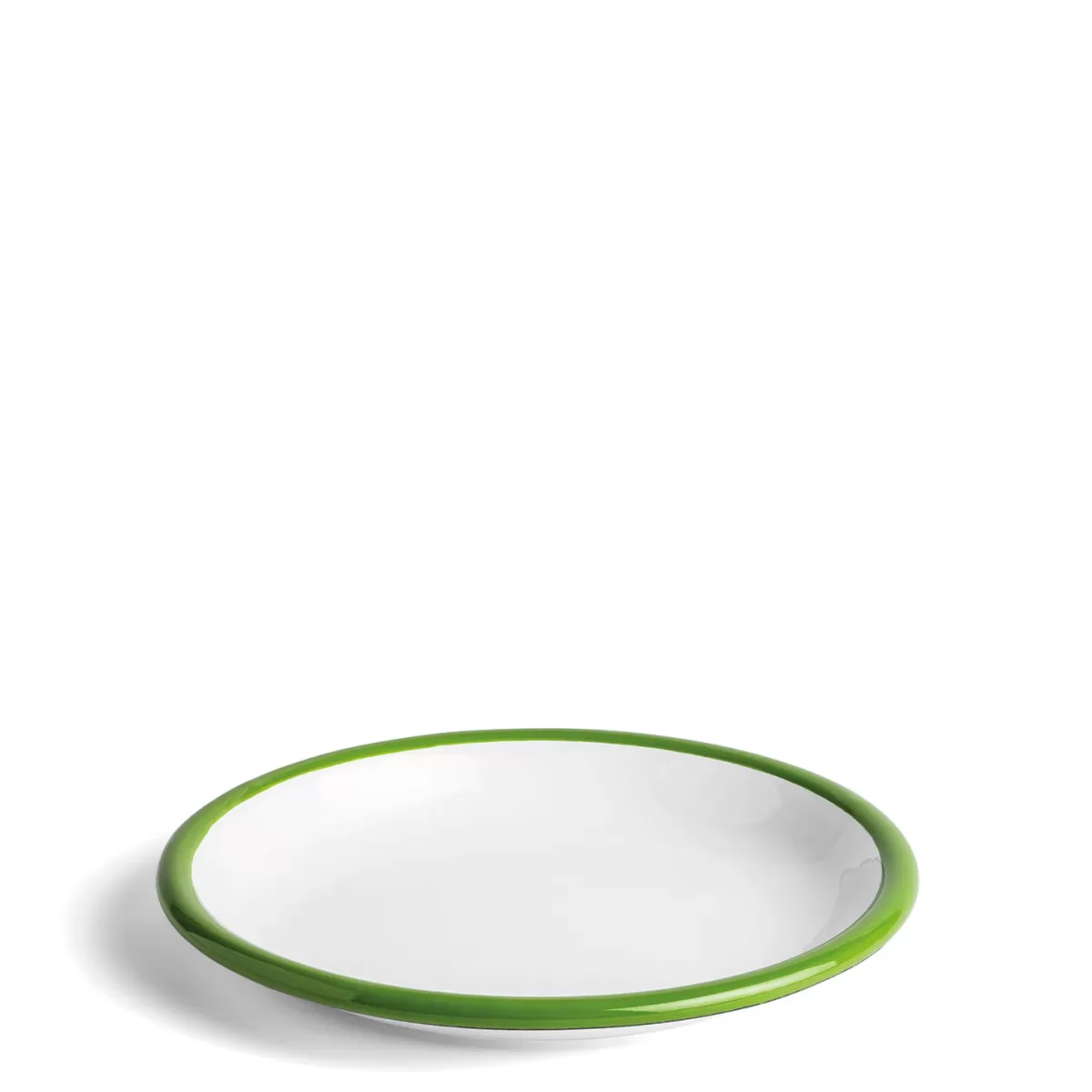 White & Green Enamel Plate 26cm>Daylesford Organic Fashion