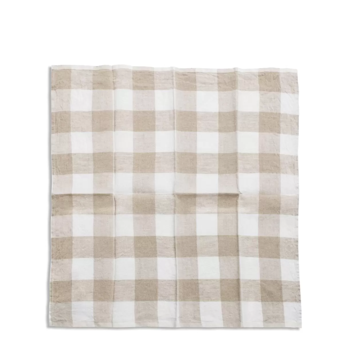 White & Natural Check Napkin>Daylesford Organic Clearance