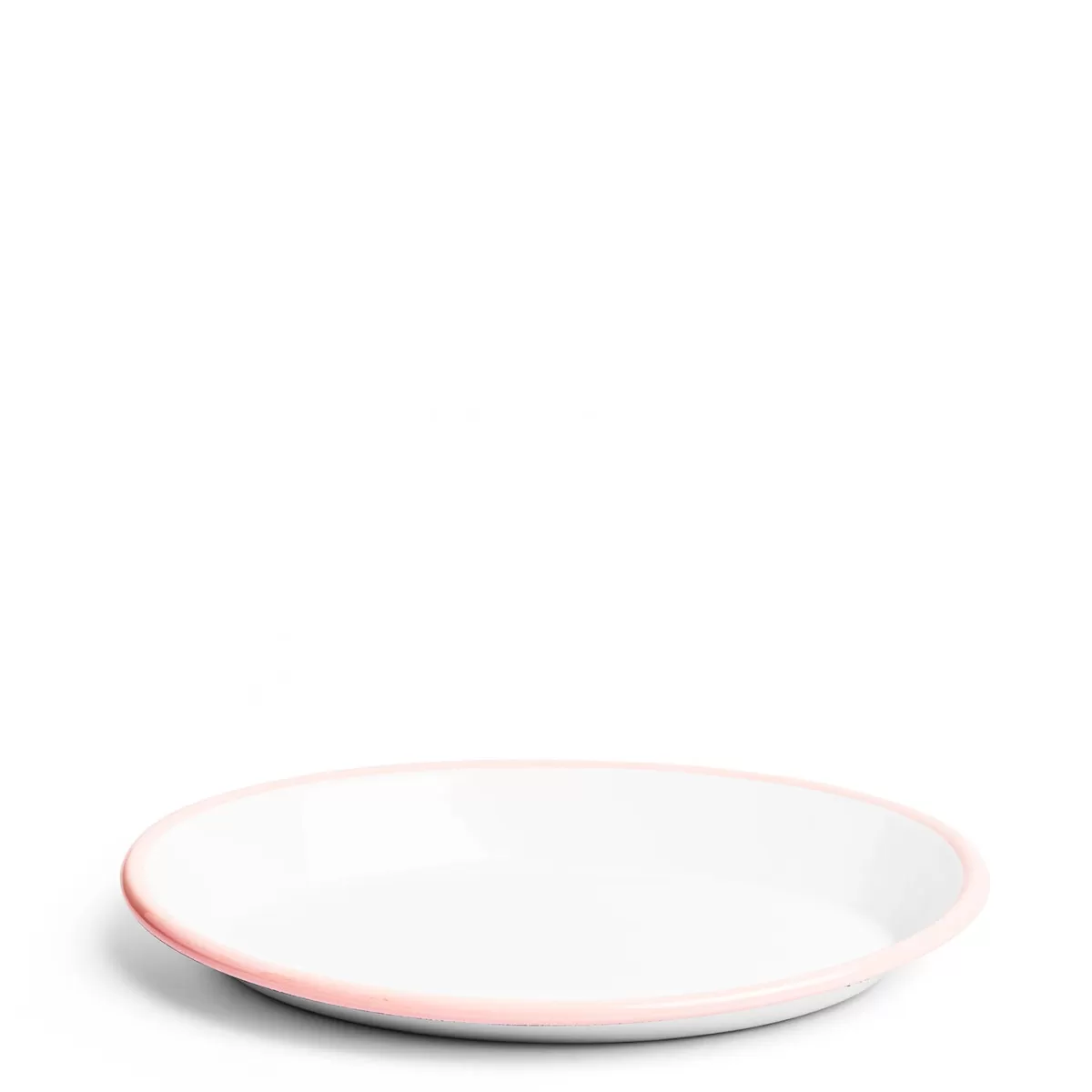 White & Pink Enamel Oval Plate>Daylesford Organic Shop