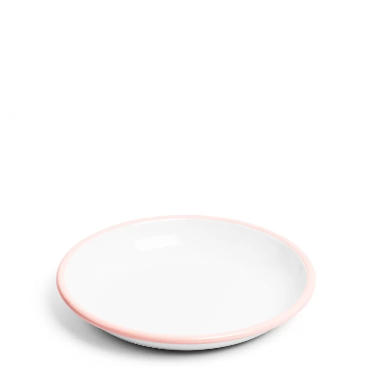 White & Pink Enamel Plate 26cm>Daylesford Organic Sale