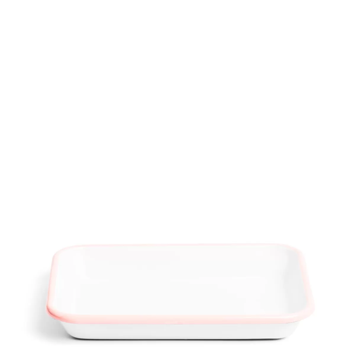 White & Pink Enamel Rectangular Dish 26cm>Daylesford Organic Cheap