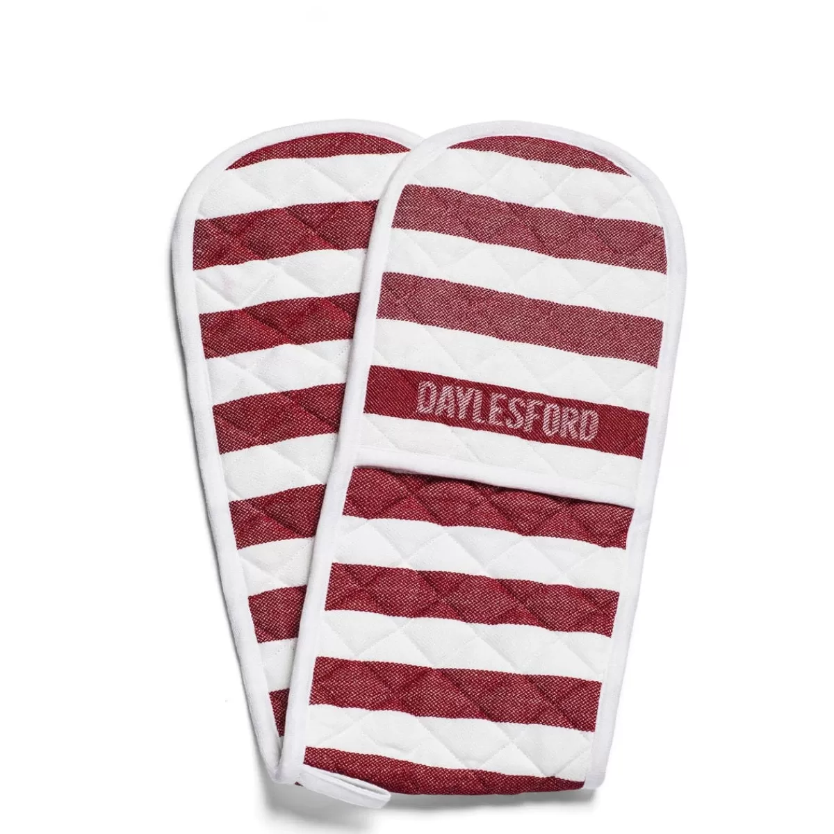 White & Red Stripe Double Oven Glove>Daylesford Organic Sale