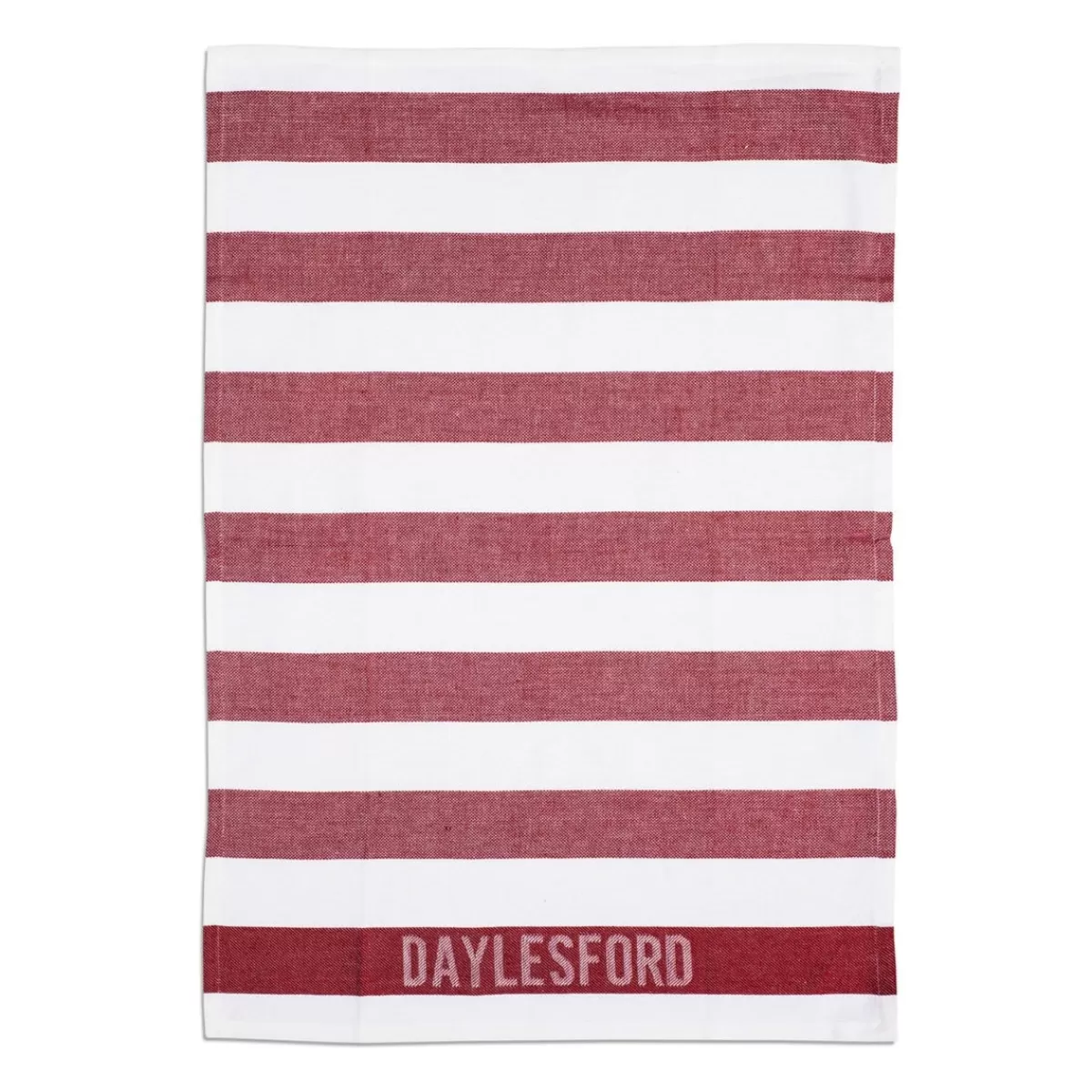 White & Red Stripe Tea Towel>Daylesford Organic Store