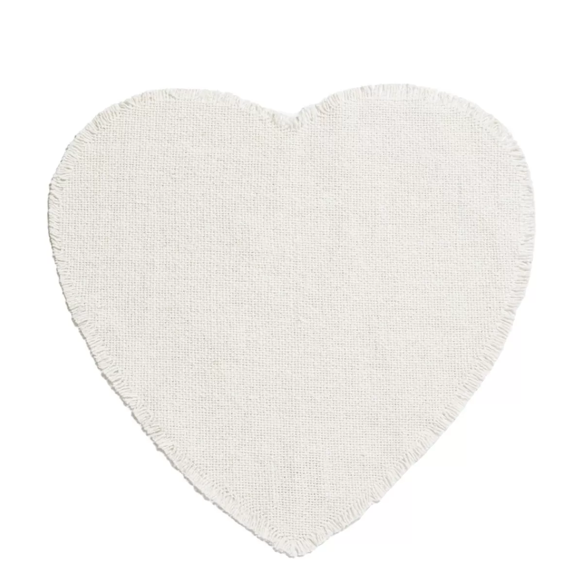 White Linen Heart Placemat>Daylesford Organic Clearance