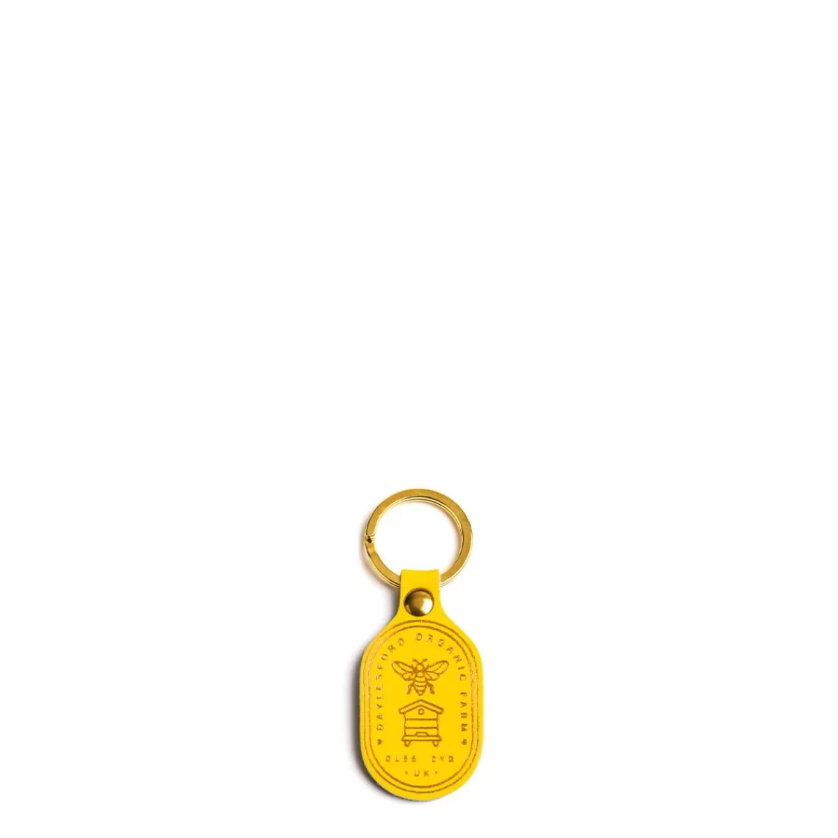 Yellow Leather Key Fob with a Bee>Daylesford Organic Best